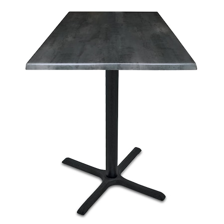 42 Tall In/Outdoor All-Season Table,36 X 36 Square Black Steel Top